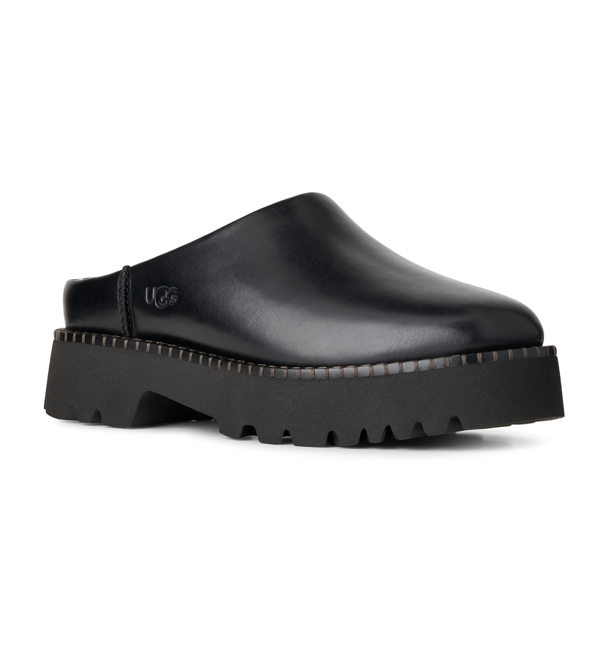 UGG® Women's Uptowner Slip-On Mule Clogs - Black Leather