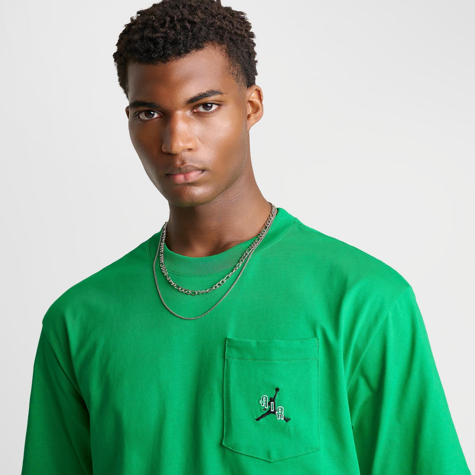Men's Jordan Jumpman Air Pocket T-Shirt - Lucky Green/Black - view 5