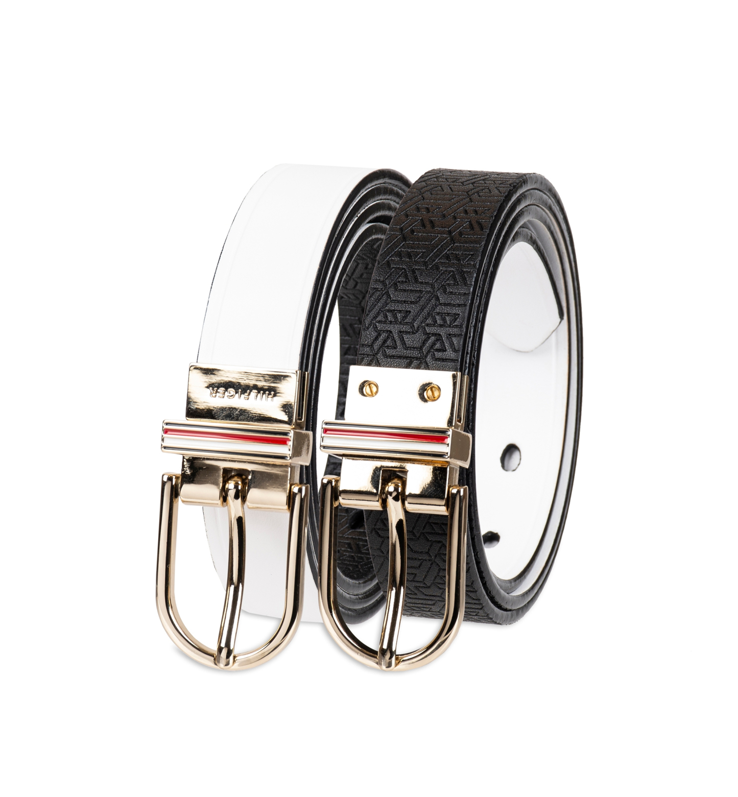 Tommy Hilfiger Women's Reversible Dress Casual Belt - White, Black