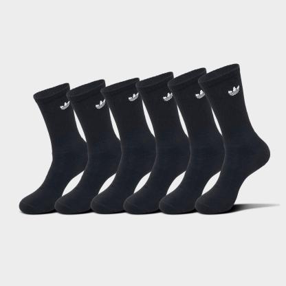 adidas Originals Trefoil 2.0 Crew Socks (6-Pack) - Black