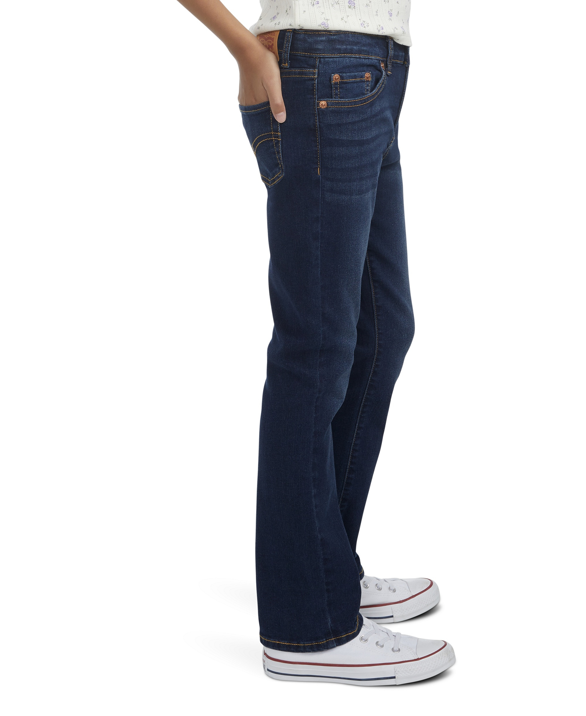 Levi's Girls' 7-16 Mid-Rise Classic Bootcut Denim Jeans - Dark Blue