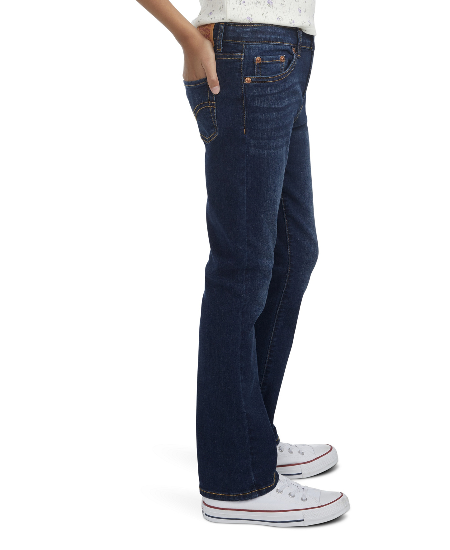Levi's Girls' 7-16 Mid-Rise Classic Bootcut Denim Jeans - Dark Blue