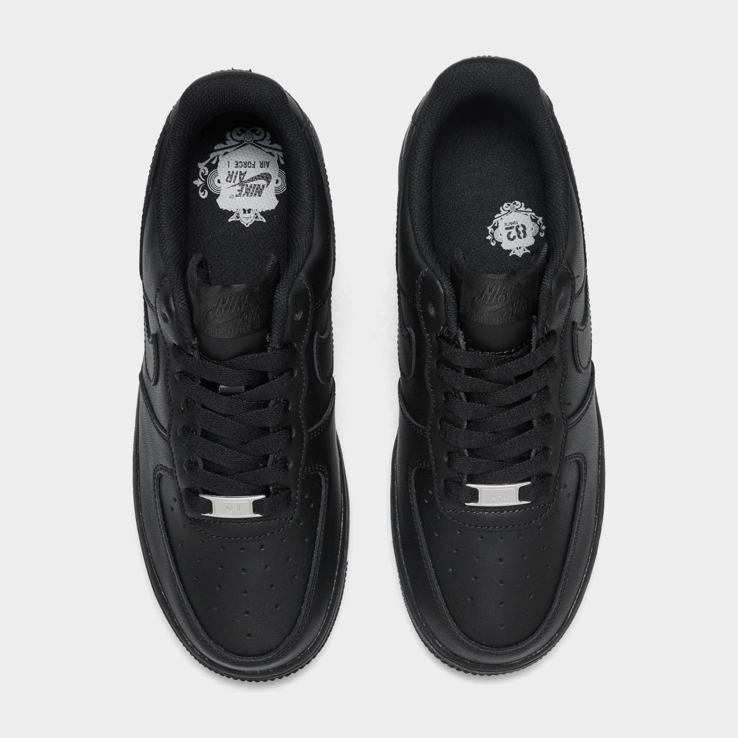Women's Nithtke Air Force 1 Low Casual Shoes - Black/Black/Black - Top view