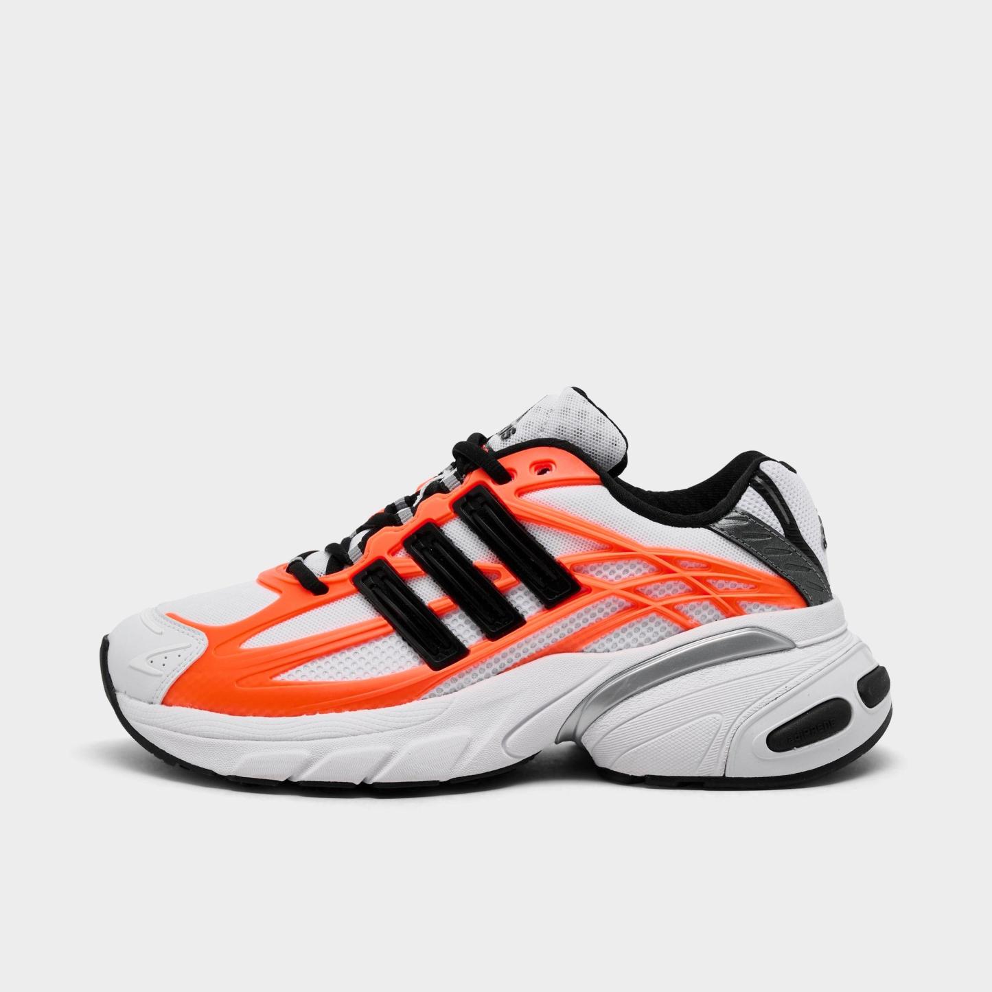 Big Kids' adidas Adistar XLG 2.0 Casual Shoes - Black/Solar Orange/White - Left shoe facing left. Outside of the shoe.