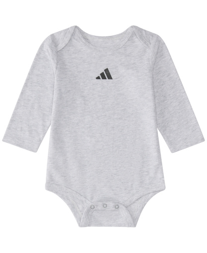 adidas Baby Boys' Long-Sleeve Bodysuit and Pants, 2-Piece Set - Light Gray