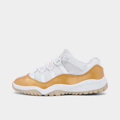 Little Kids' Air Jordan Retro 11 Low Basketball Shoes - White/Metallic Gold/Team Gold - view 1