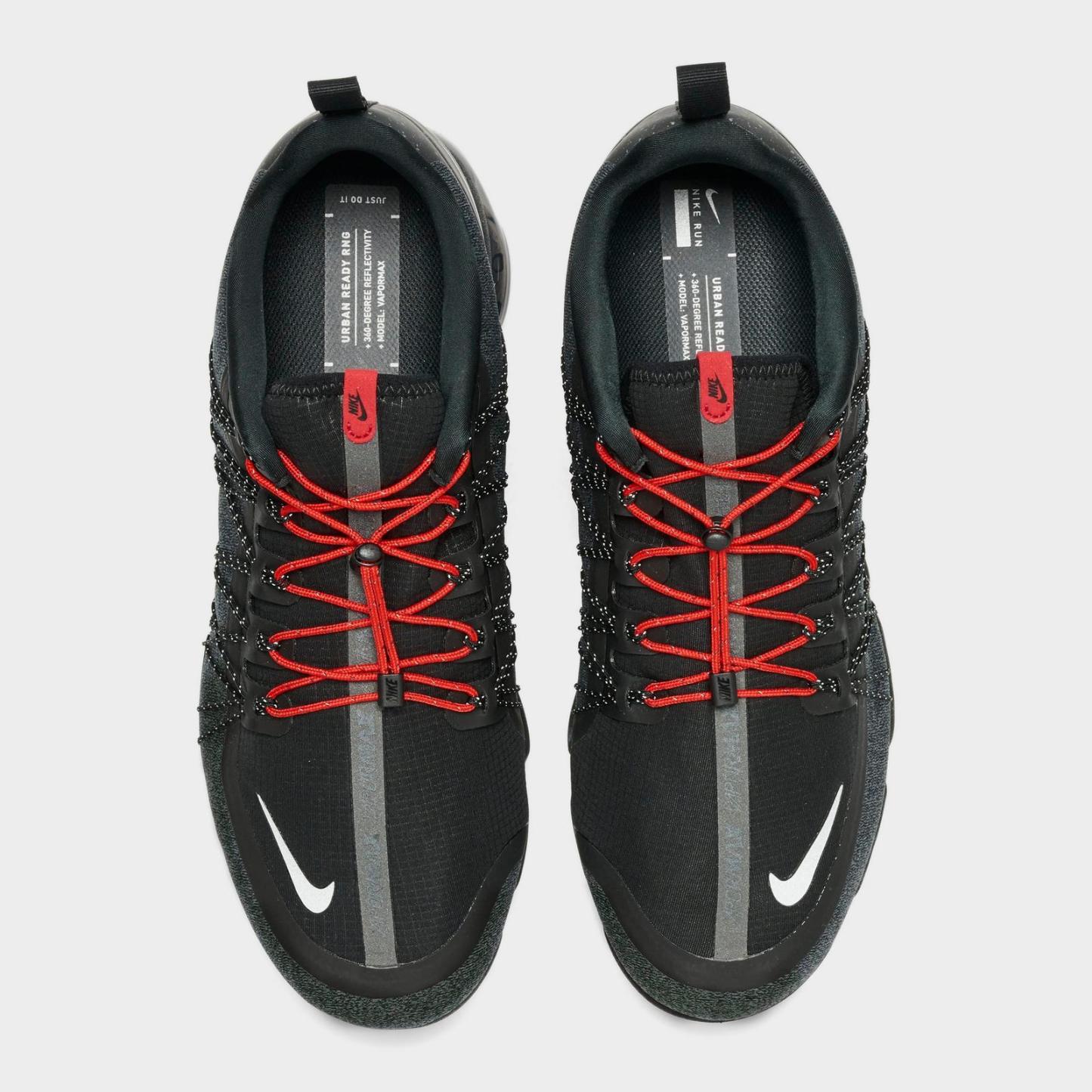 Men's Nike Air VaporMax Run Utility Running Shoes - Black/Reflective Silver/Anthracite/Habanero Red