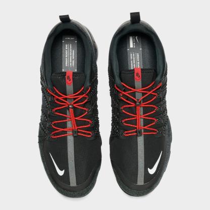 Men's Nike Air VaporMax Run Utility Running Shoes - Black/Reflective Silver/Anthracite/Habanero Red