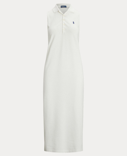 Polo Ralph Lauren Women's Stretch-Cotton Sleeveless Polo Dress - White