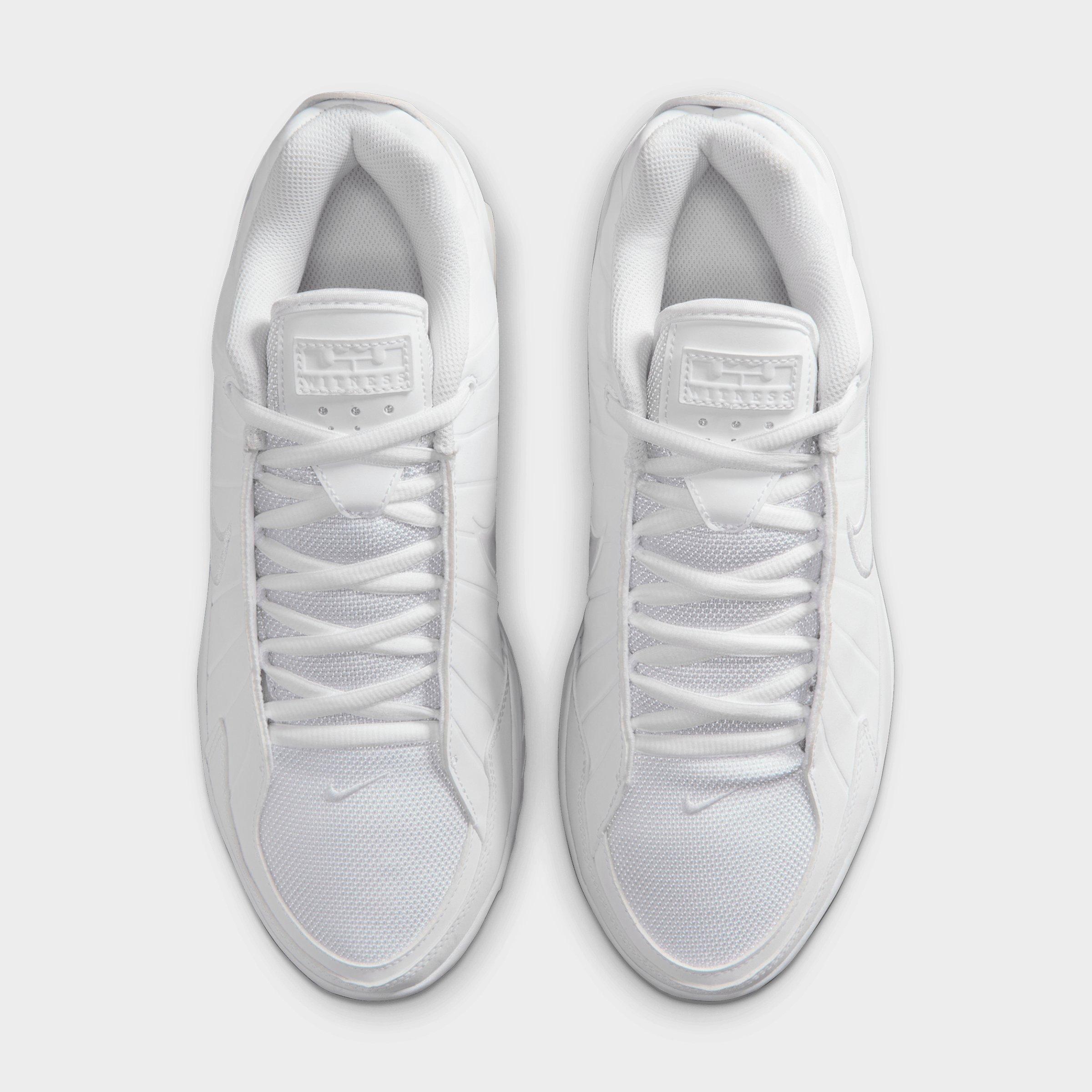Men's Nithtke LeBron Witness 9 Basketball Shoes - White/Black/White - Top view