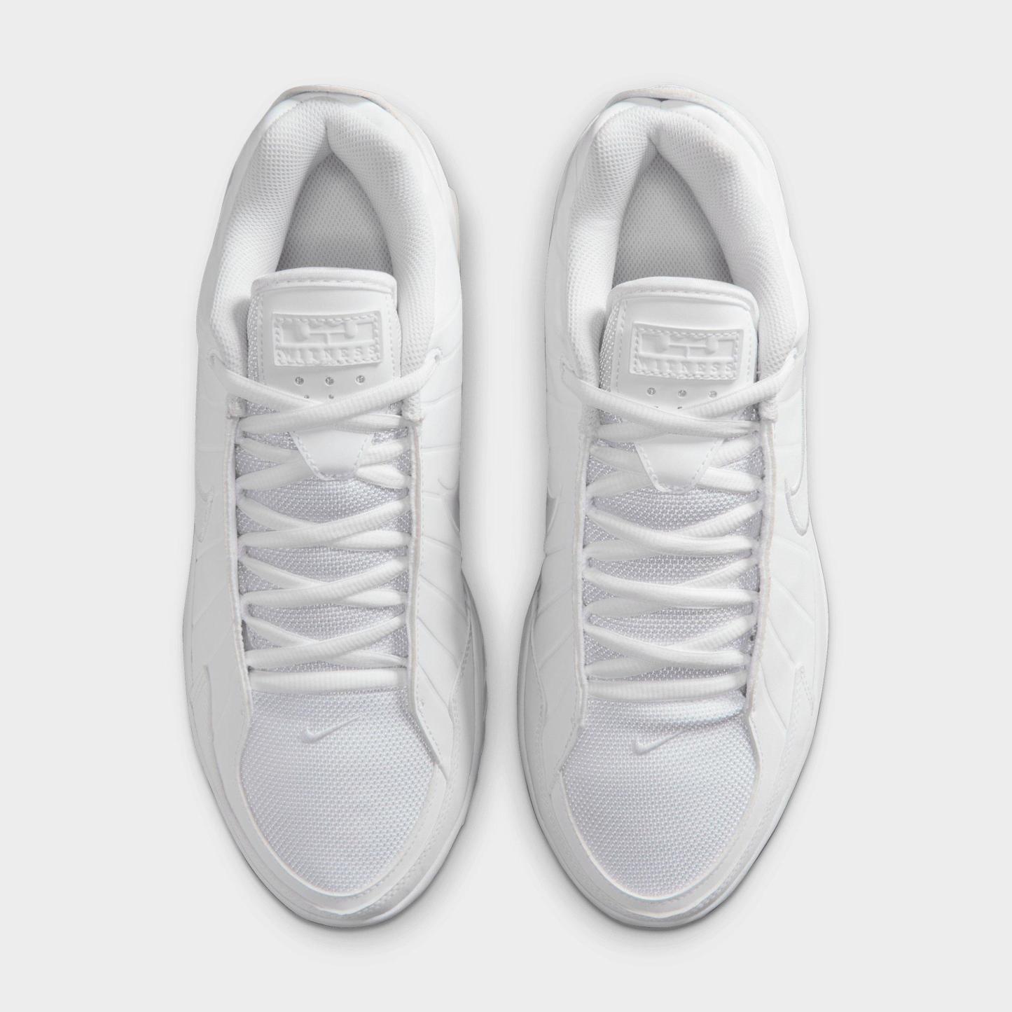 Men's Nithtke LeBron Witness 9 Basketball Shoes - White/Black/White - Top view