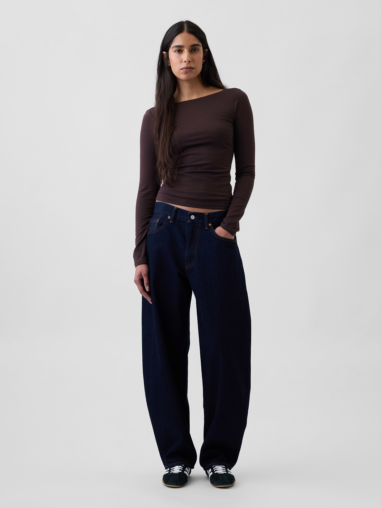 CloseKnit Jersey Scoop-Back T-Shirt - Terra brown