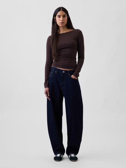 CloseKnit Jersey Scoop-Back T-Shirt - Terra brown