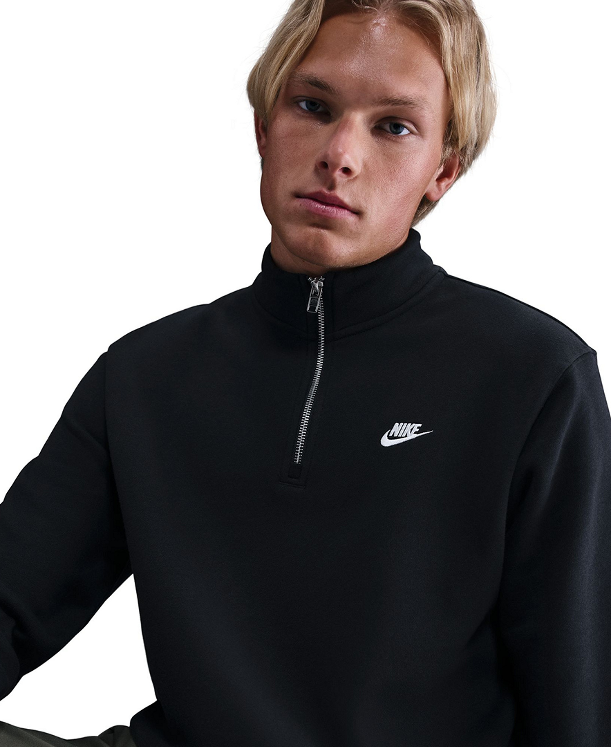 Nike Men's Sportswear Club Half-Zip Fleece Sweatshirt - Black