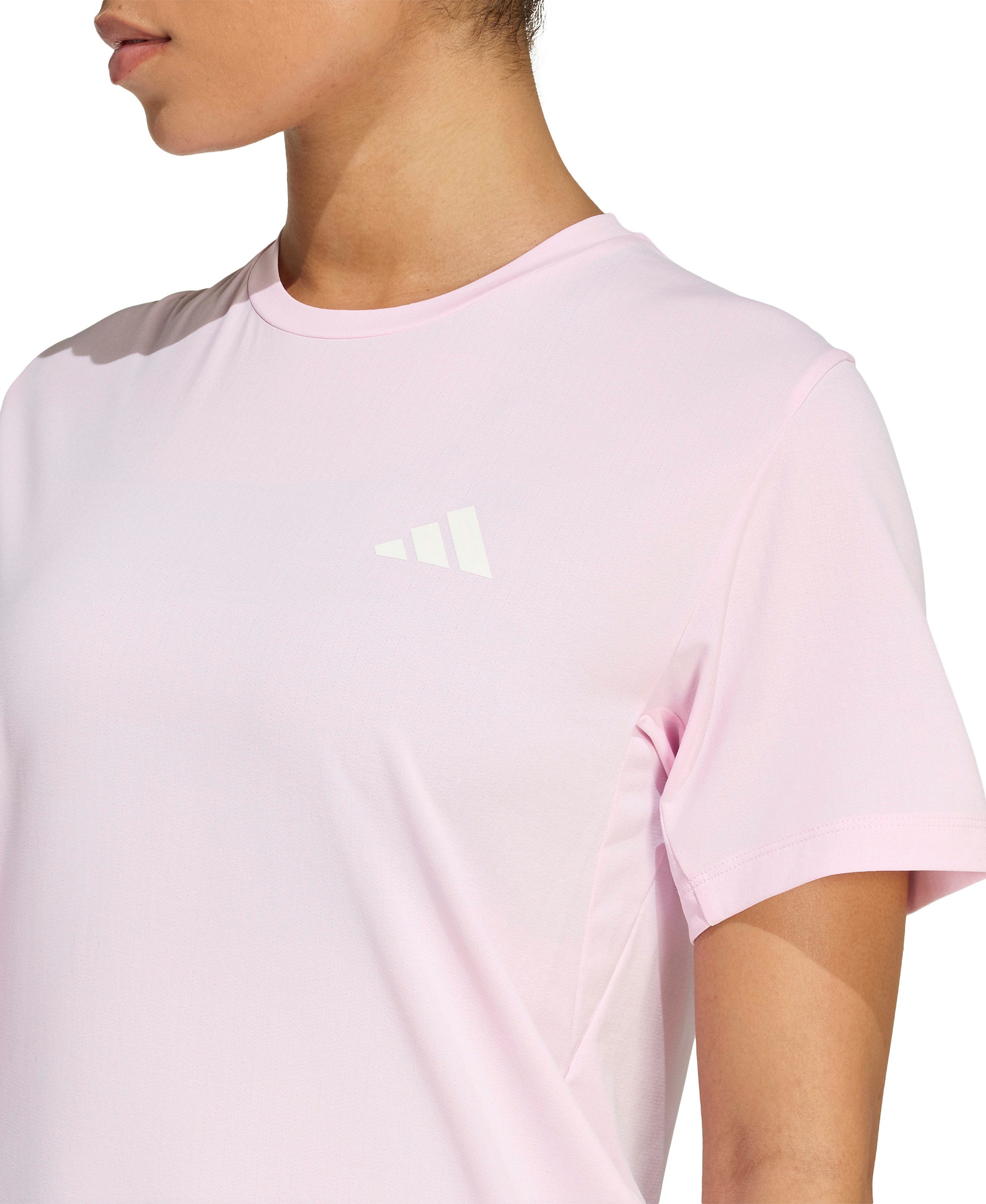 adidas Women's Crewneck Running T-Shirt - Clear Pink