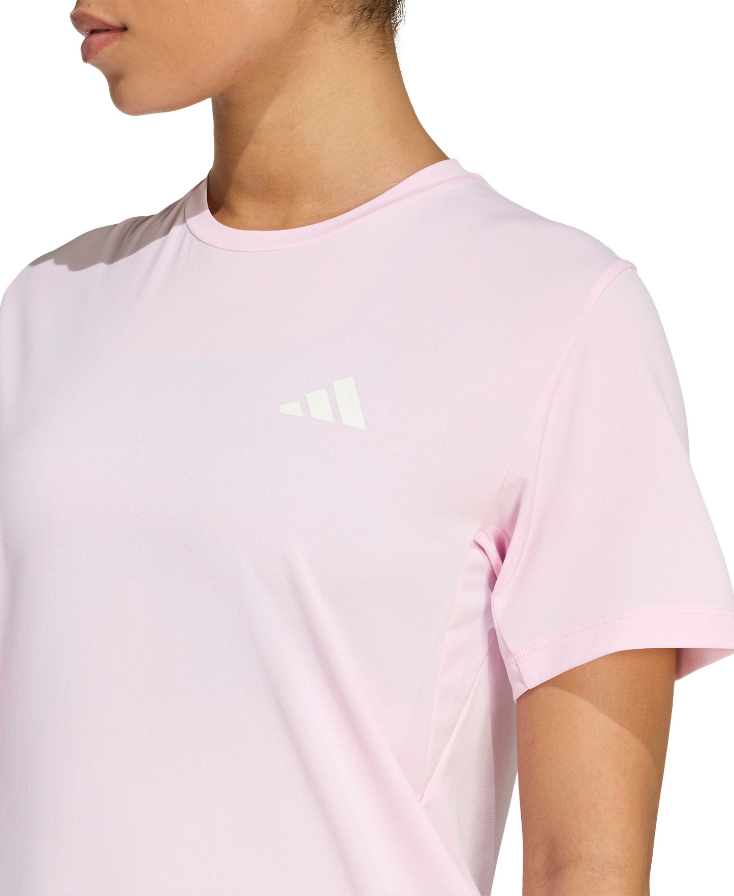 adidas Women's Crewneck Running T-Shirt - Clear Pink