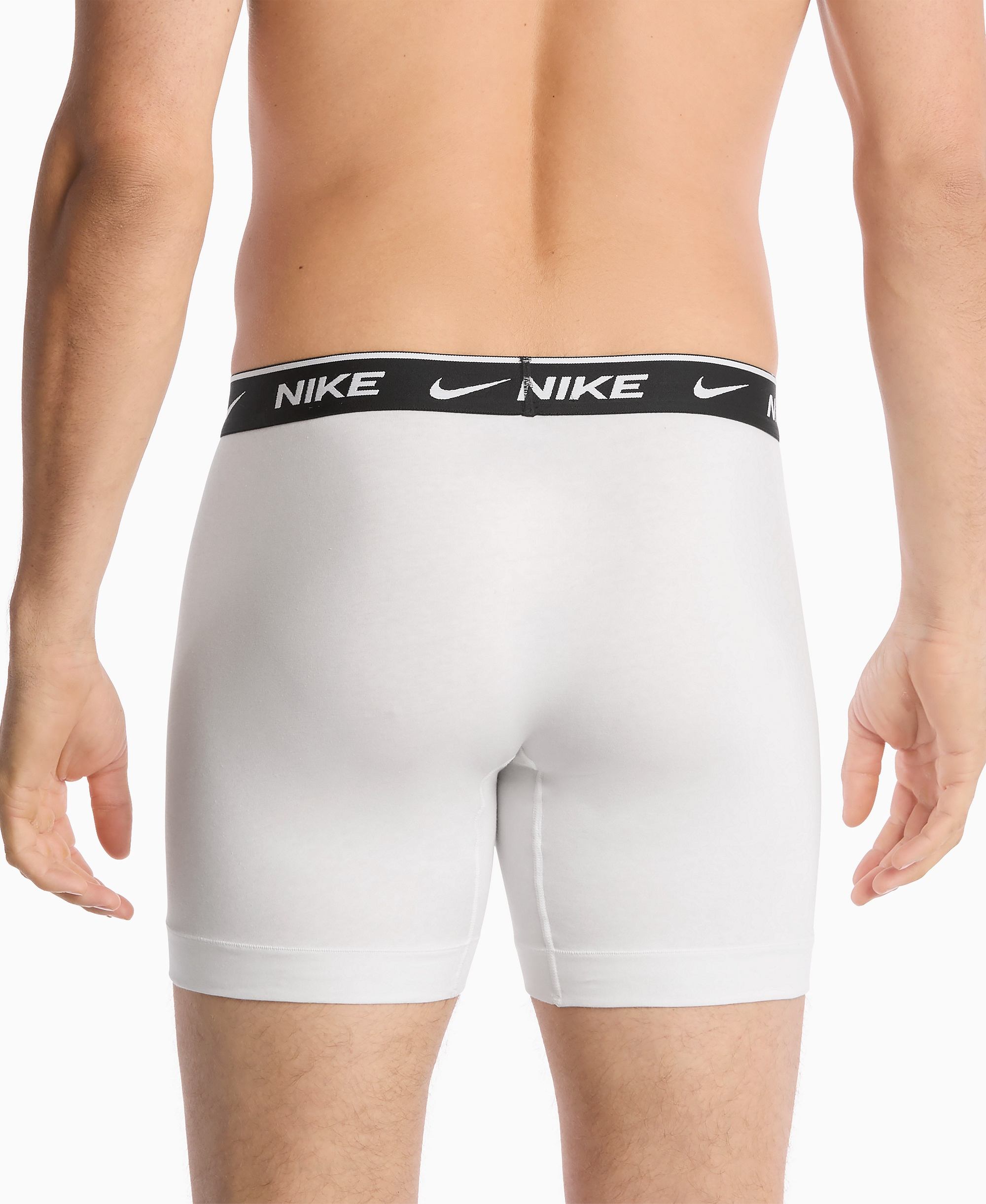 Nike Mens Dri-FIT Essential Cotton Stretch Boxer Briefs, 3-Pack - White/Gray Heather/Black