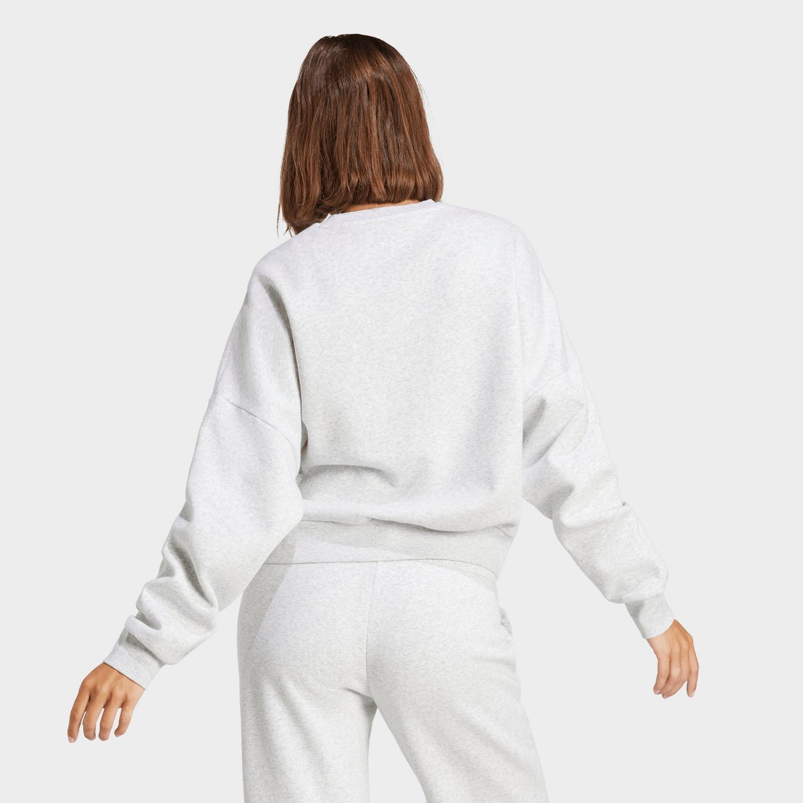 Women's adidas Sportswear Essentials Small Logo Feel Cozy Sweatshirt - Light Grey Heather/White - view 2