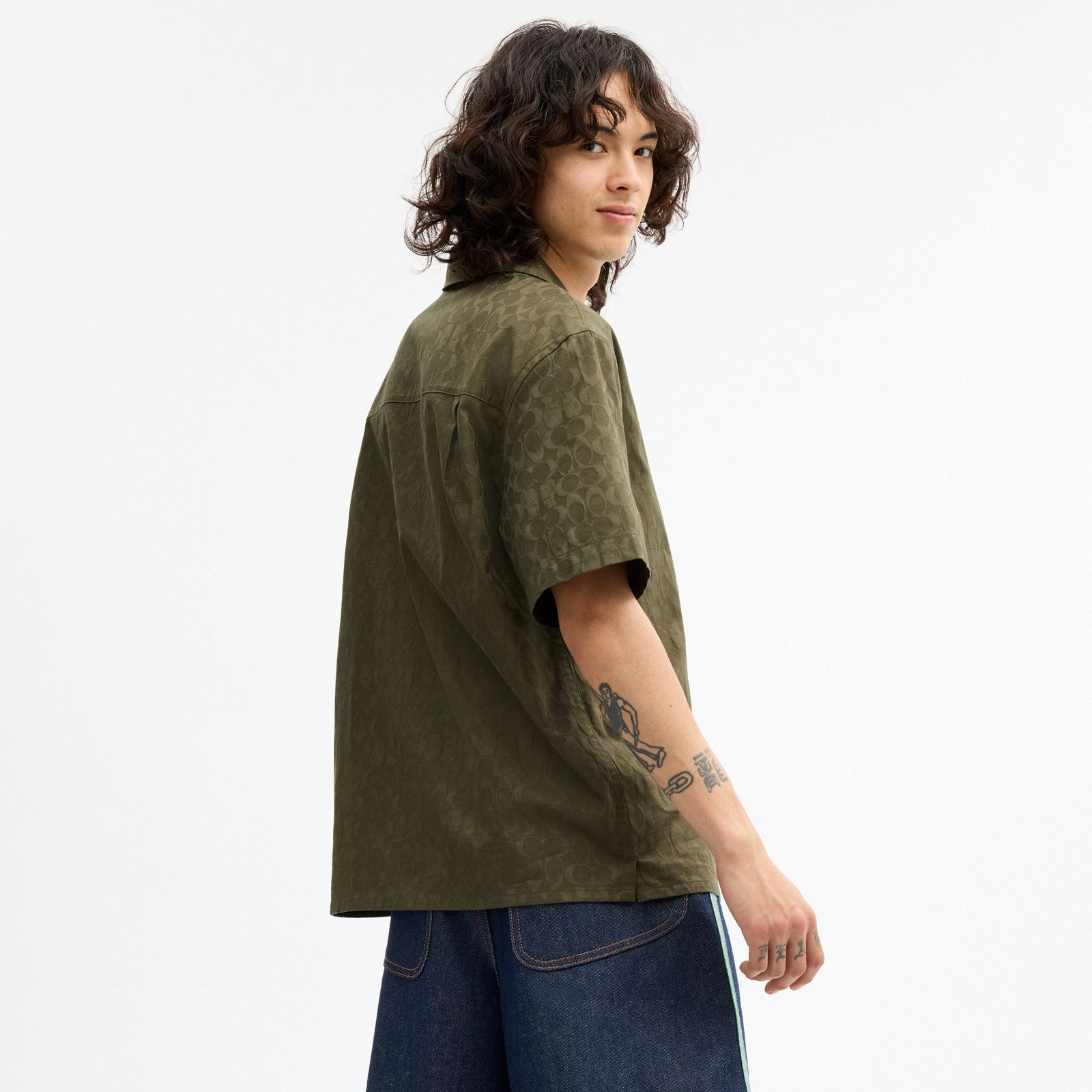 Coach | Brain Dead Signature Camp Shirt - Green - view 3