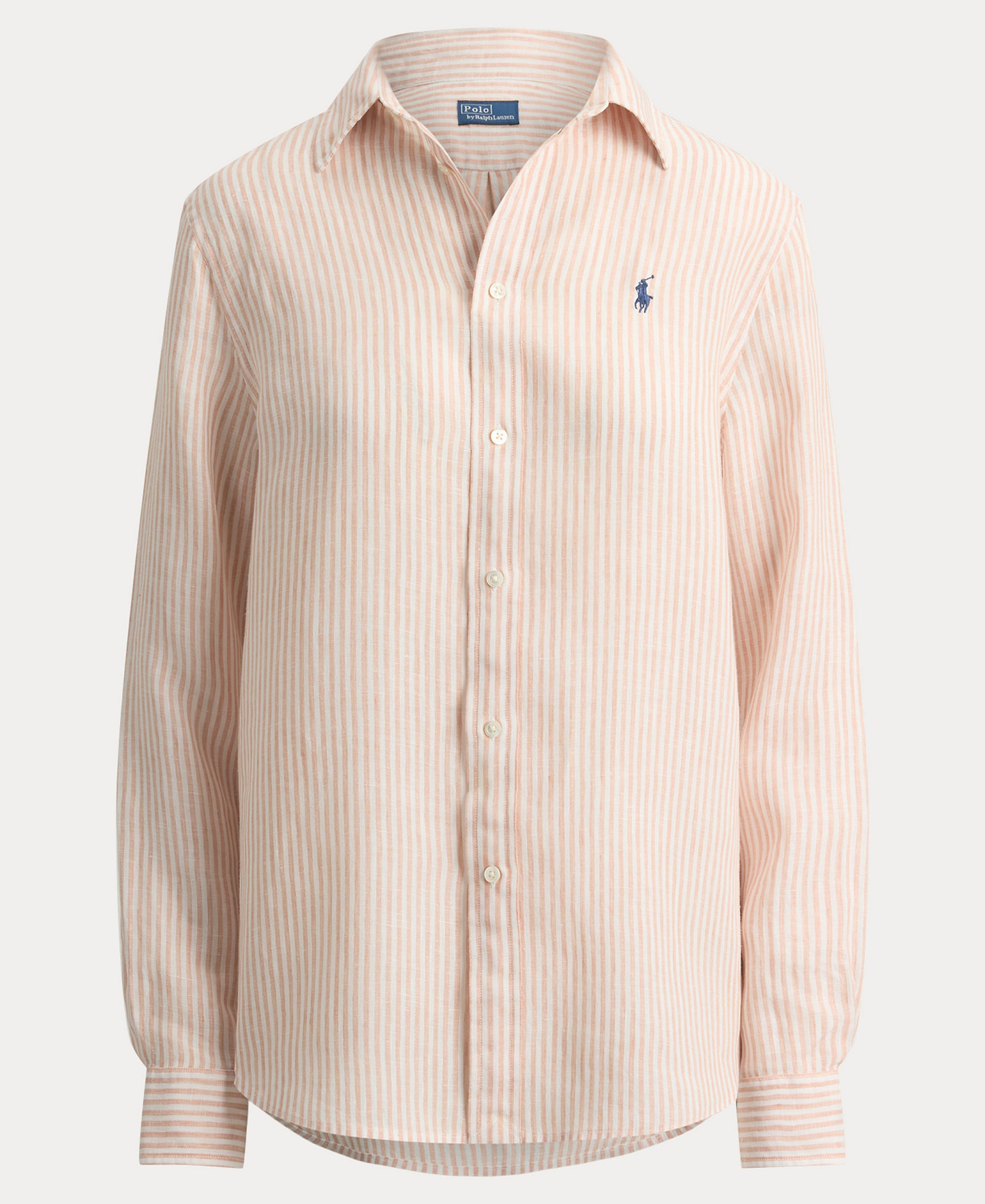Polo Ralph Lauren Women's Classic-Fit Striped Linen Shirt - Dark Mauve/White
