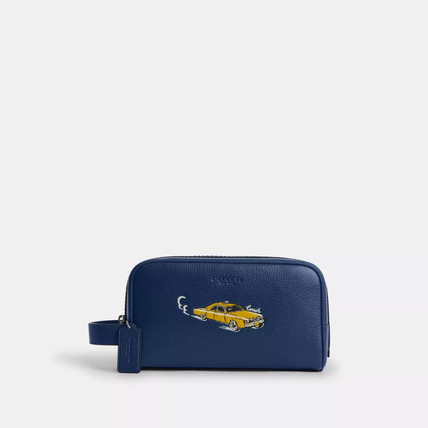 Small Travel Kit With Car Print - Silver/Deep Blue Multi