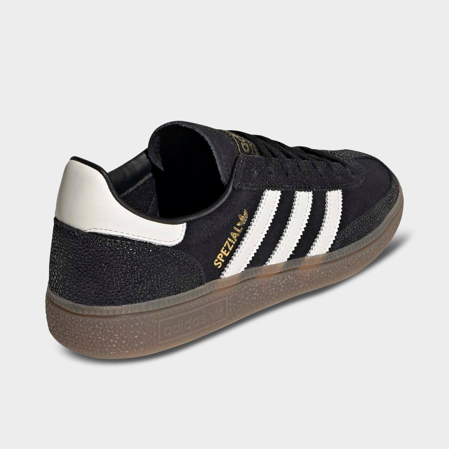 Women's adidas Originals Handball Spezial Casual Shoes - Part 3 - Core Black/Cloud White/Gold Metallic - Back view