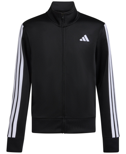 adidas Big Boys Long-Sleeve Full-Zip Essential Tricot Jacket - Black