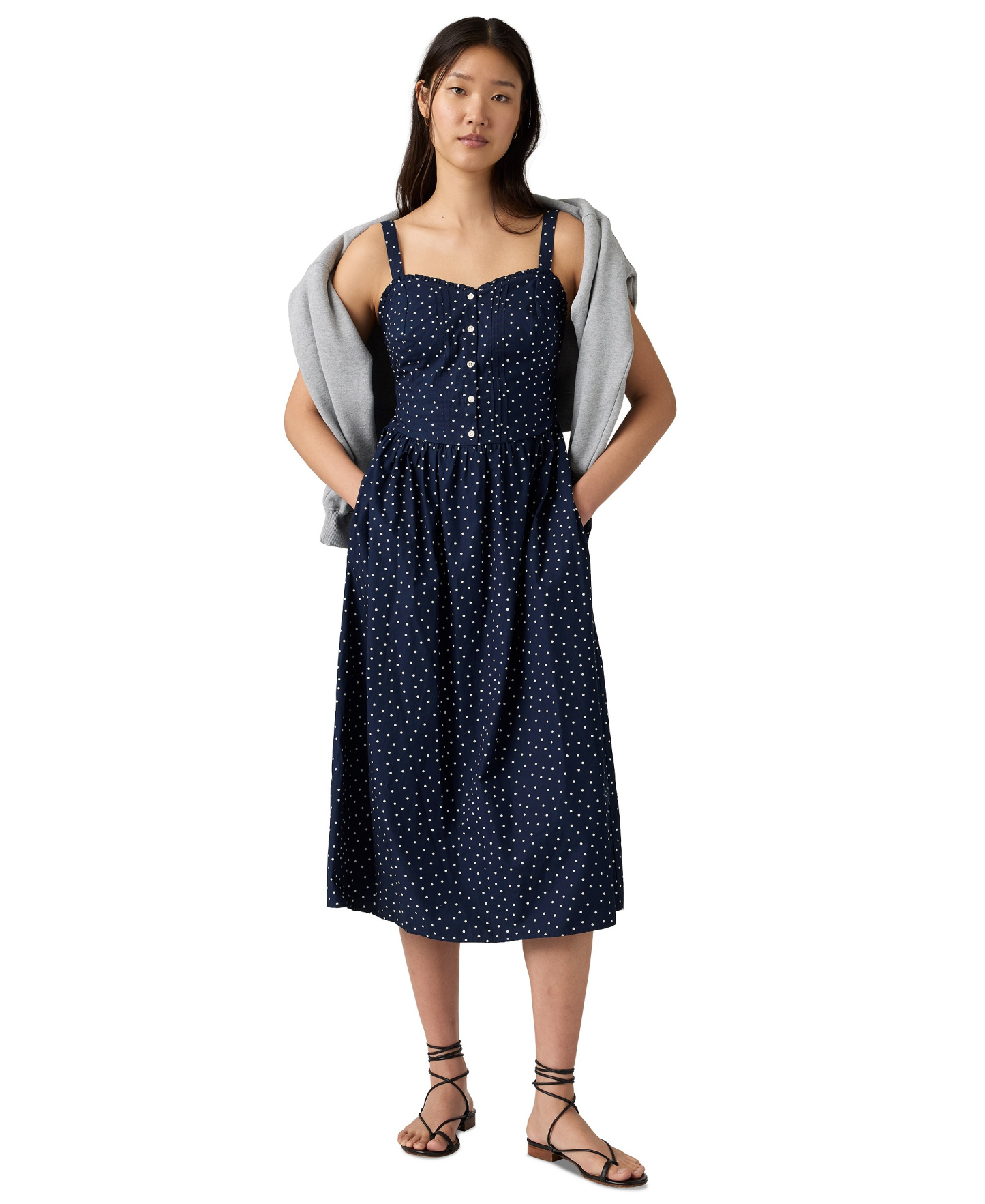 Levi's Women's Delphine Sleeveless Dress - Inga Dot Navy Blazer