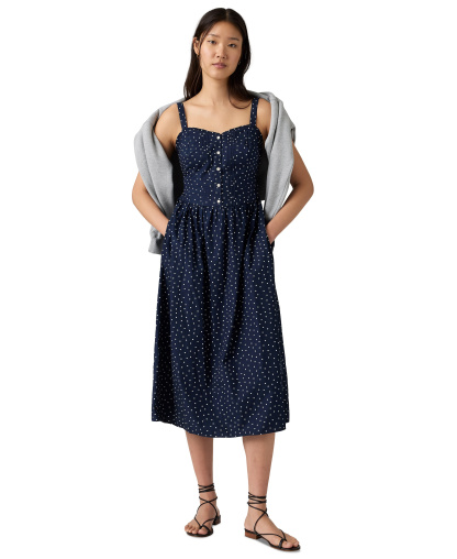 Levi's Women's Delphine Sleeveless Dress - Inga Dot Navy Blazer