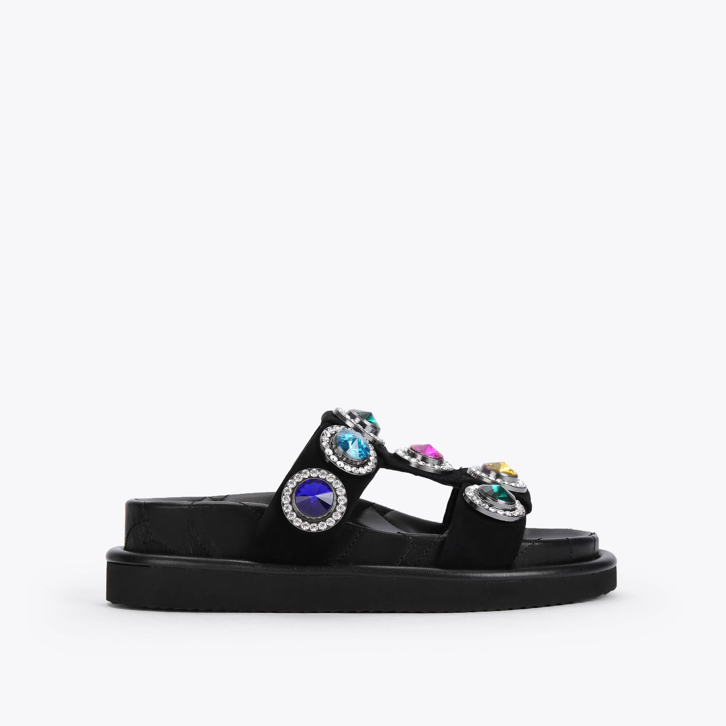 Kurt Geiger London Orson Crystal Sandal - Black