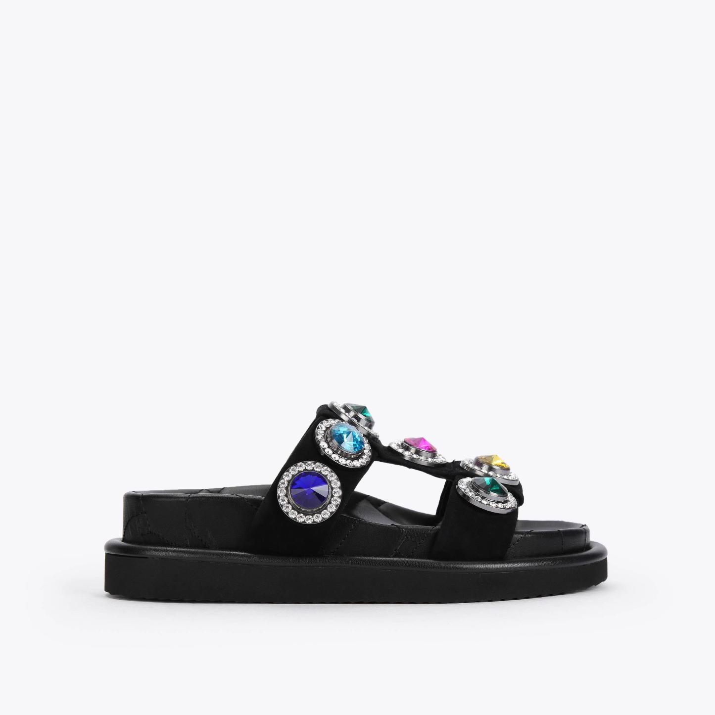 Kurt Geiger London Orson Crystal Sandal - Black