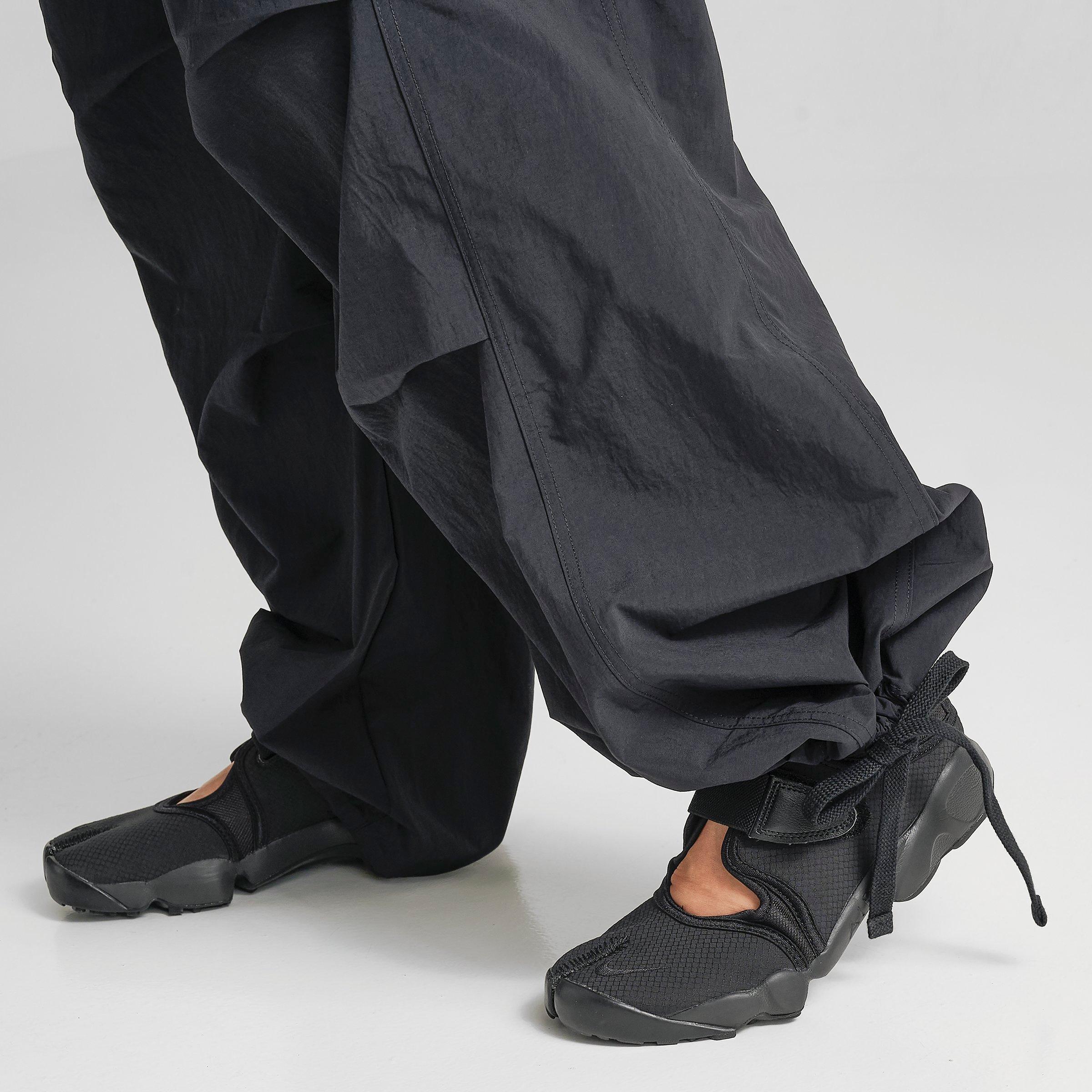 Women's Nithtke Sportswear Loose Mid-Rise Structured Pants - Black/Sail