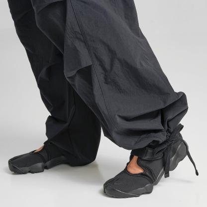 Women's Nithtke Sportswear Loose Mid-Rise Structured Pants - Black/Sail
