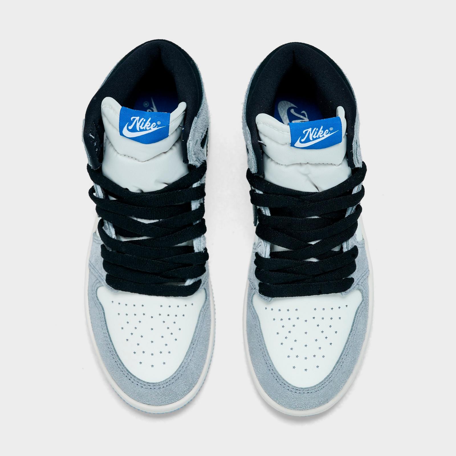 Little Kids' Air Jordan Retro 1 High OG Casual Shoes - Cool Grey/Black/Sail/Game Royal/White - view 5