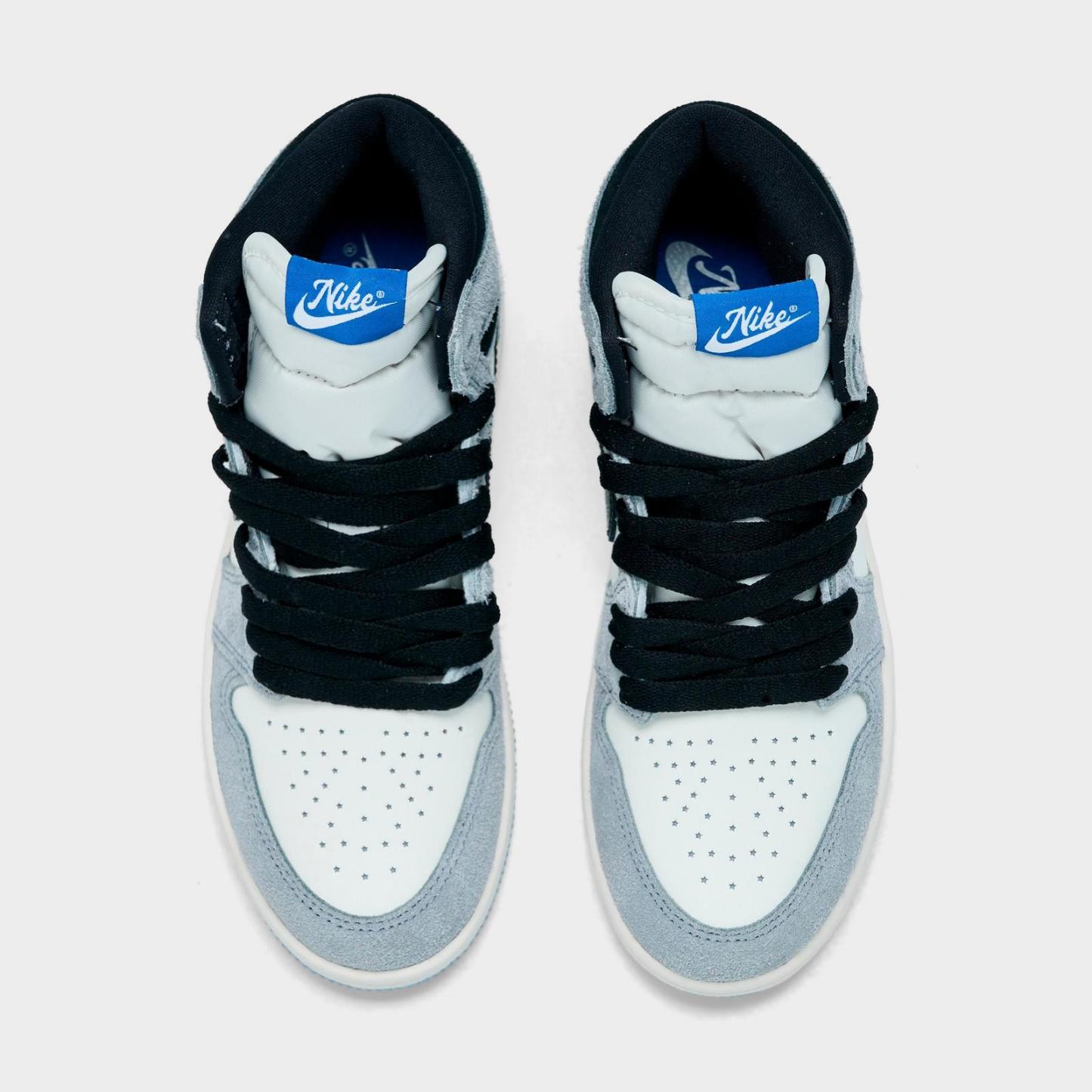 Little Kids' Air Jordan Retro 1 High OG Casual Shoes - Cool Grey/Black/Sail/Game Royal/White - view 5