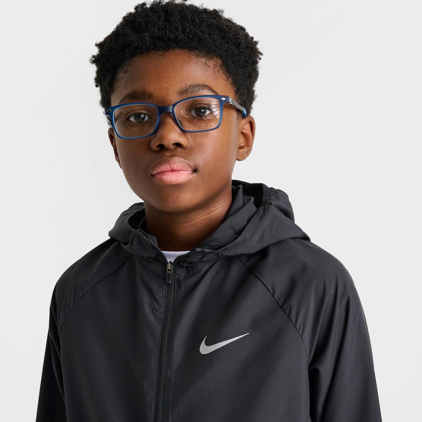 Big Kids' Nike Miler Training Jacket - Black/Reflective Silver