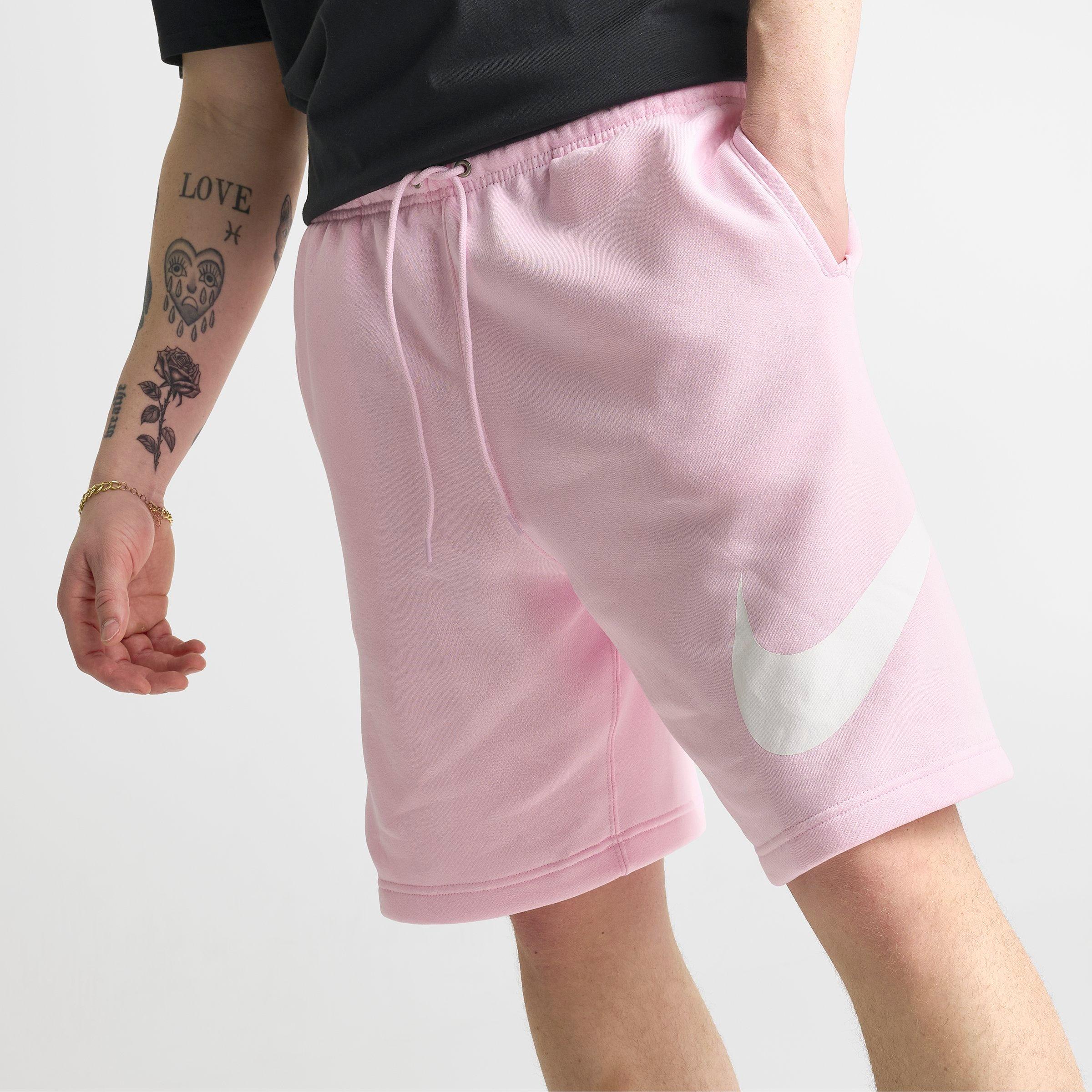 Men's Nithtke Club Fleece Swoosh Graphic Shorts - Pink Foam/Pink Foam/White