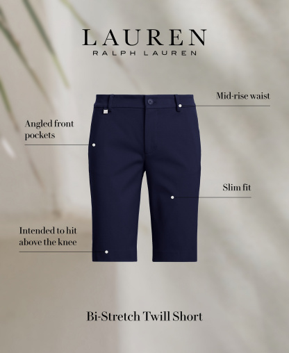 Lauren Ralph Lauren Twill Stretch Bermuda Shorts - Navy