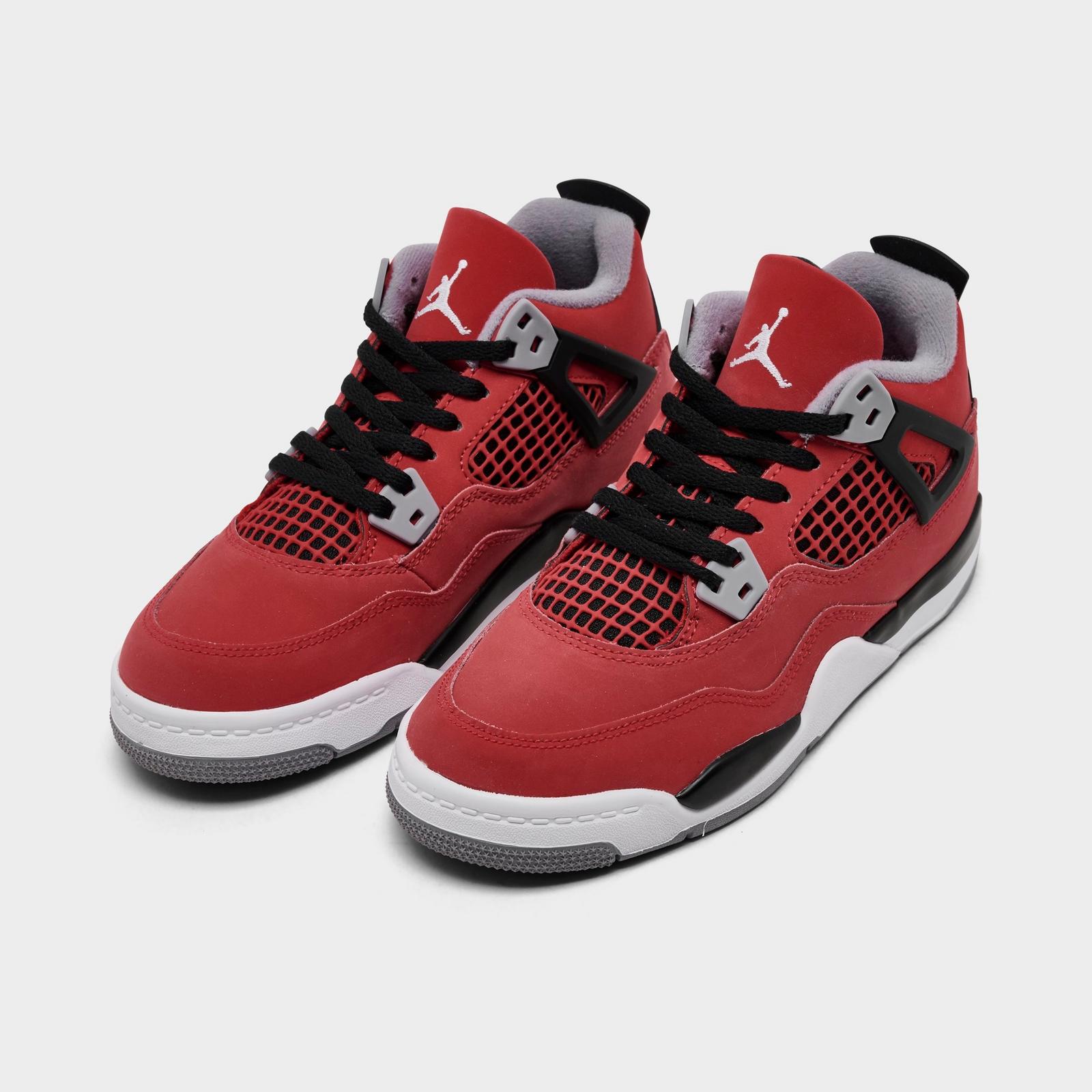 Little Kids' Air Jordan Retro 4 Basketball Shoes - Black/Infrared 23/Bright Mango - view 2