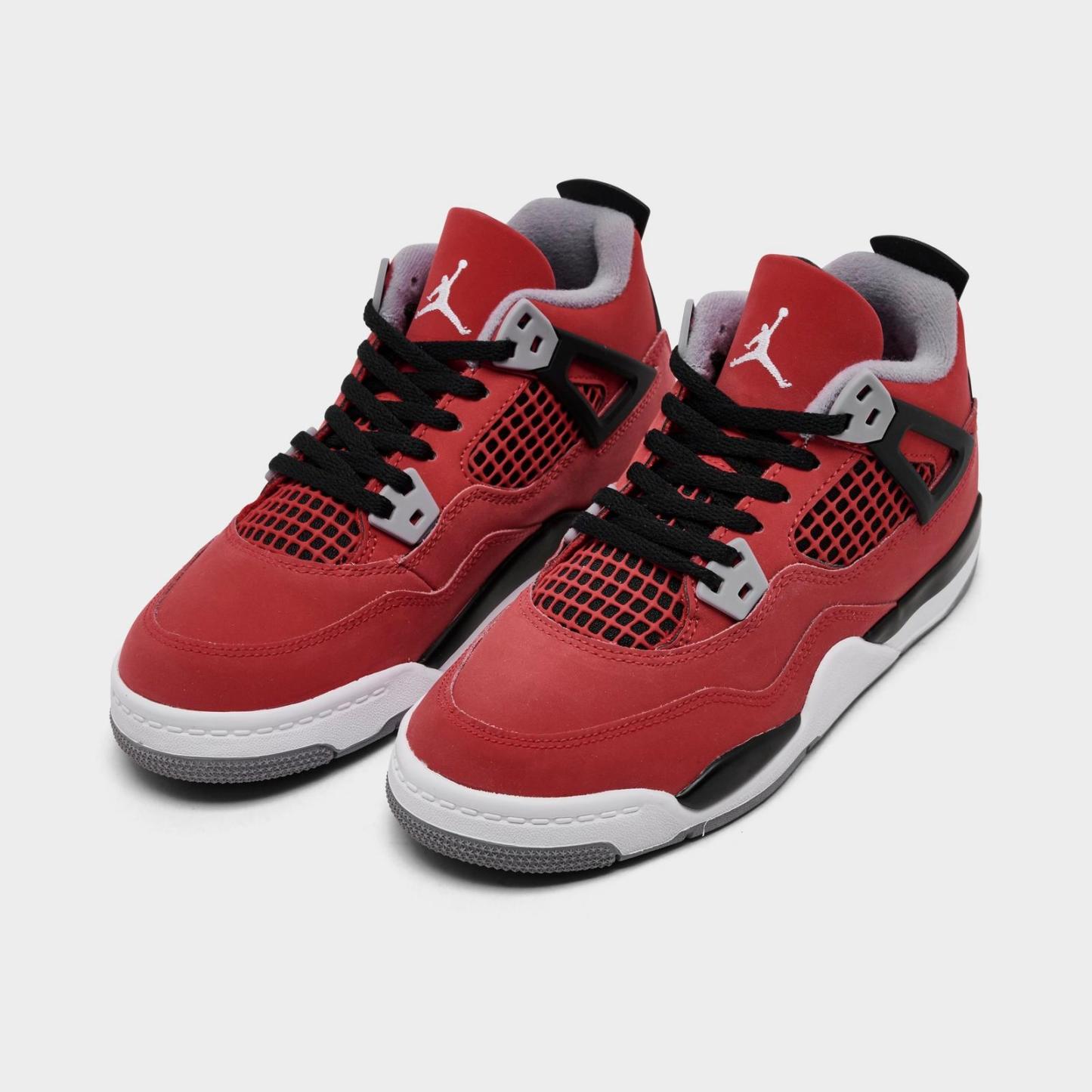Little Kids' Air Jordan Retro 4 Basketball Shoes - Black/Infrared 23/Bright Mango - view 2