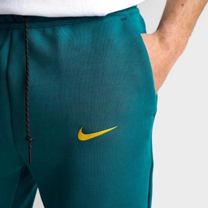 Men's Nike Brazil Soccer Tech Fleece Jogger Pants - Geode Teal/Midwest Gold