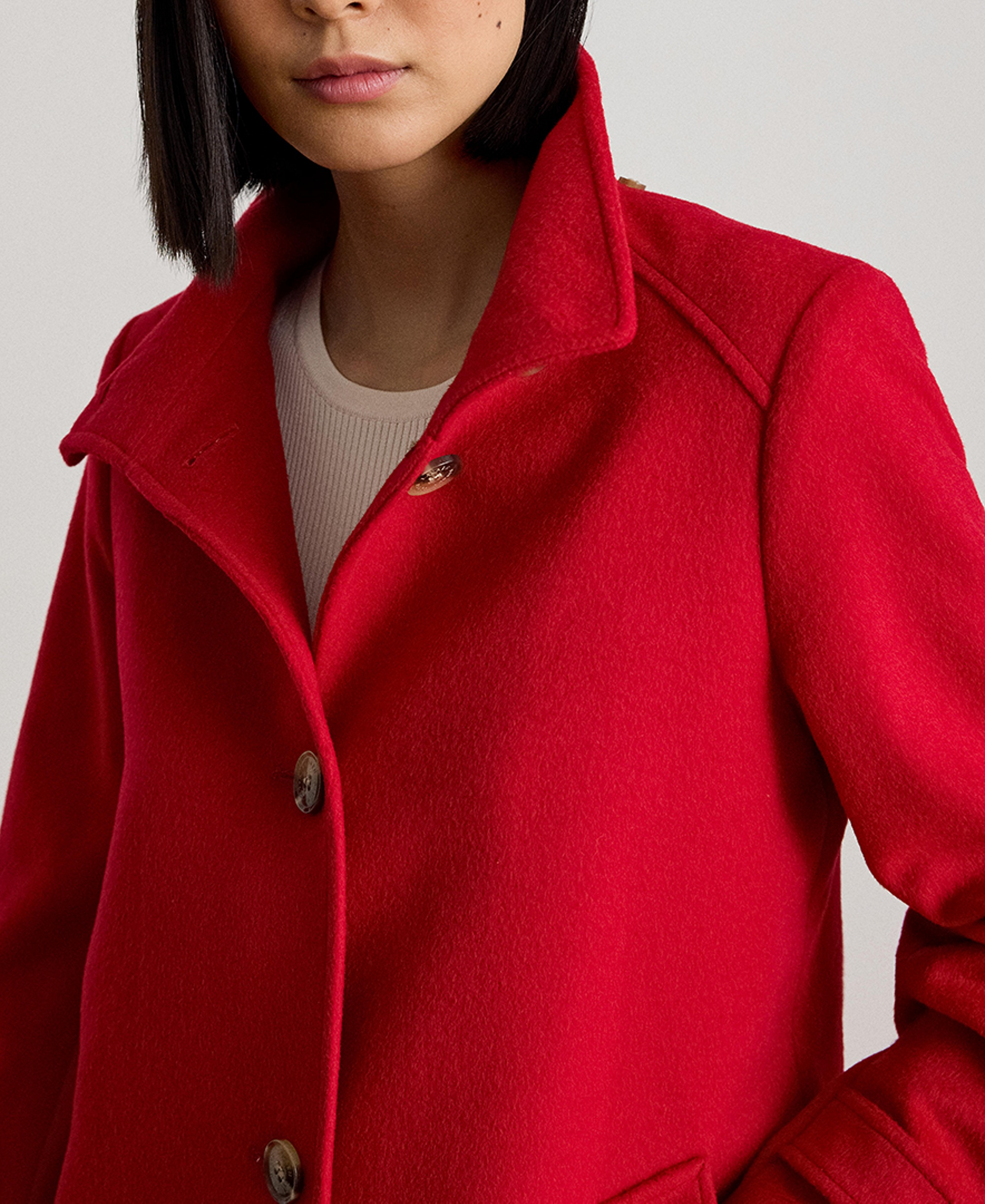Lauren Ralph Lauren Women's Icon Hooded A-Line Coat, Created for Macy's - Red