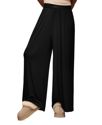UGG Women's Imogen Wide-Leg Rib Pants - Black