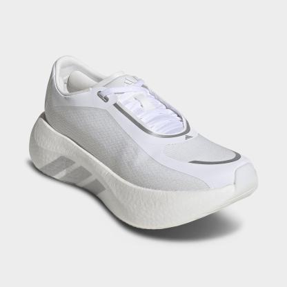 Women's adidas Hyperboost Edge Running Shoes - Part 1 - Cloud White/Silver Metallic/Zero Metallic - Both shoes facing left