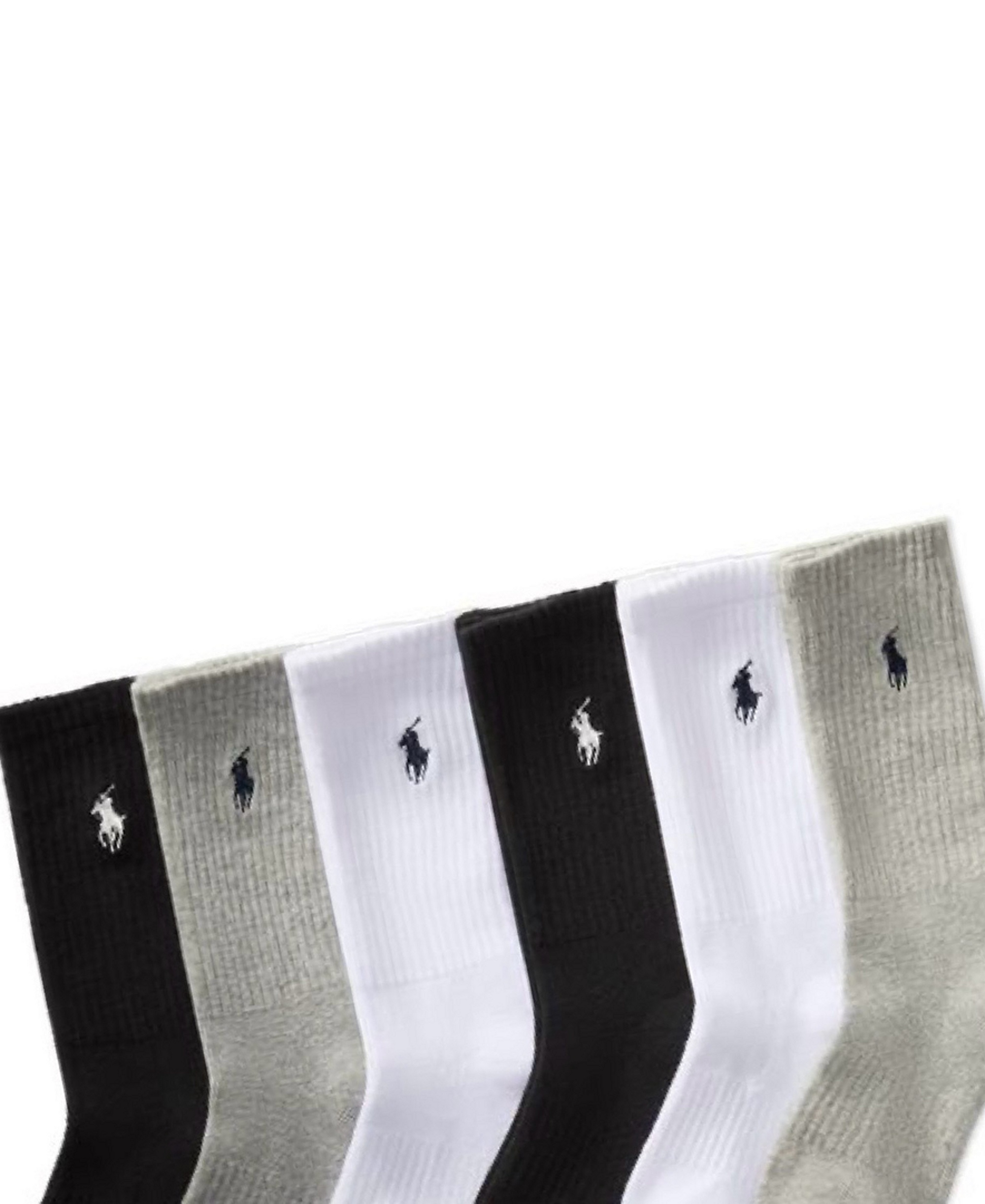 Polo Ralph Lauren Boys' 4-11 Solid Crew Socks, 6-Pack - Gray