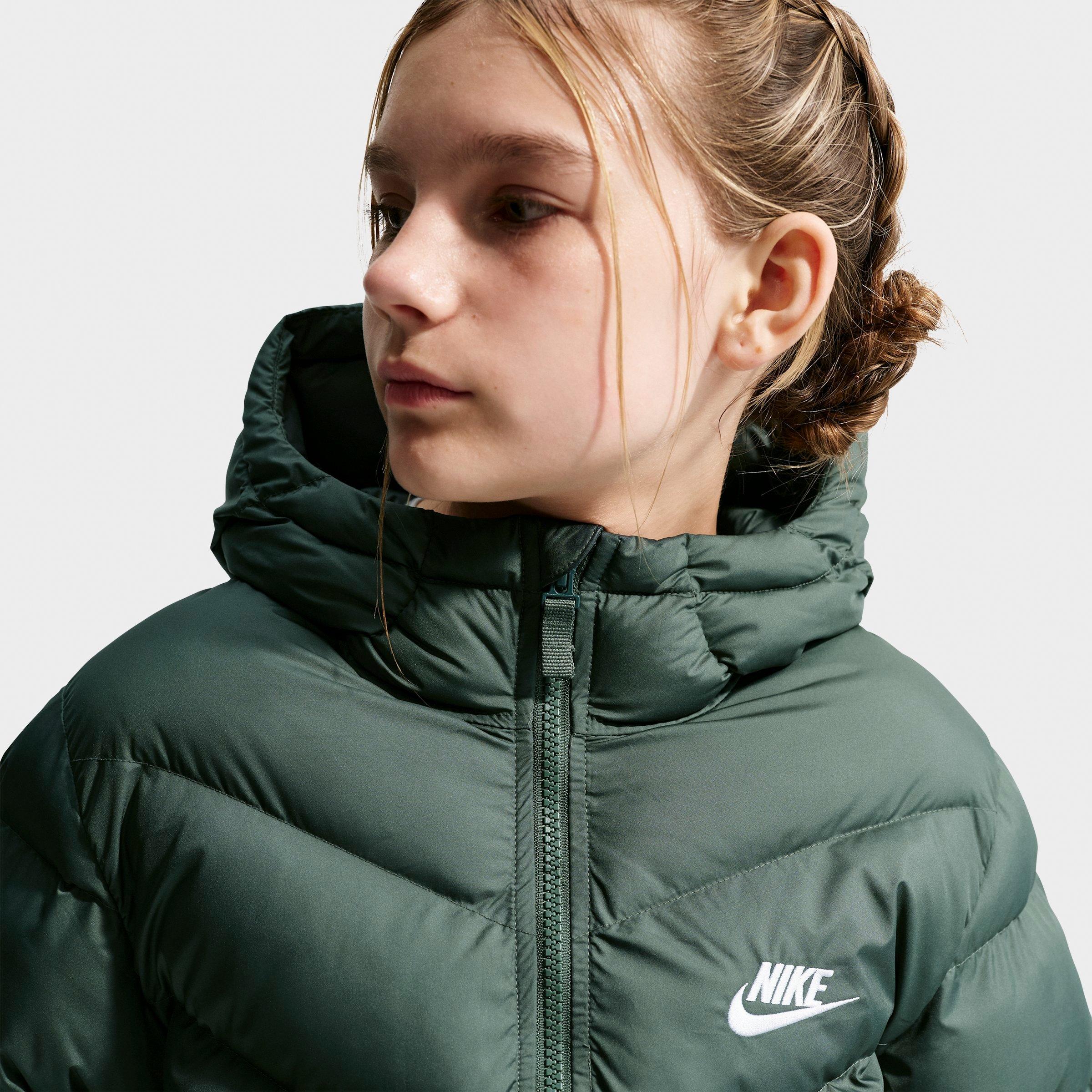 Big Kids' Nithtke Sportswear All Day Play Therma-FIT Loose-Fit Puffer Jacket - Camo Green/White