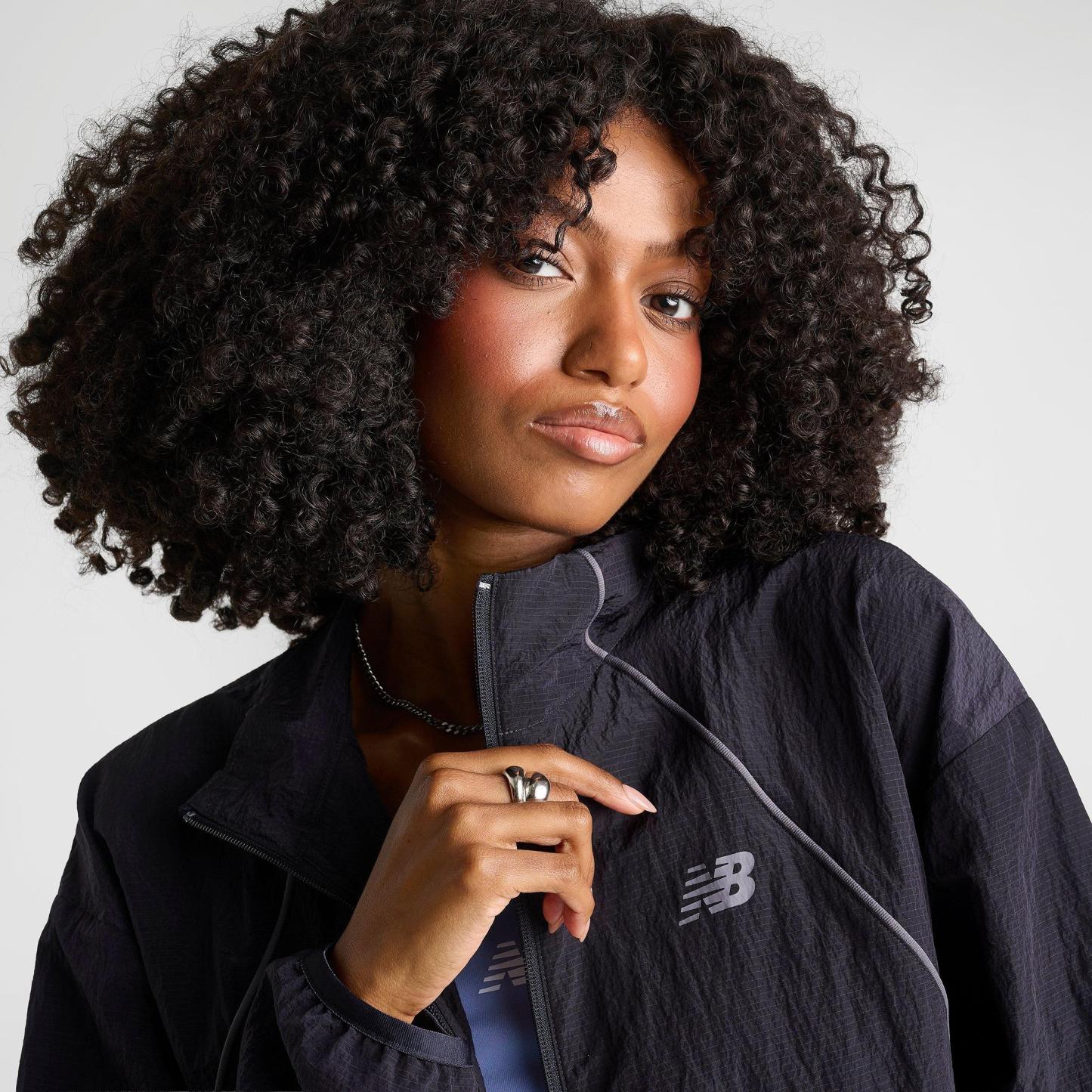 Women's New Balance Sport Legacy Woven Full-Zip Jacket - Black - view 5