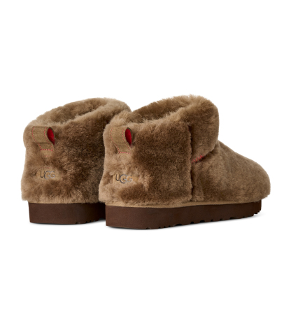 UGG® Women's Classic Ultra Mini Fluffed Round Toe Booties - Light Bronze