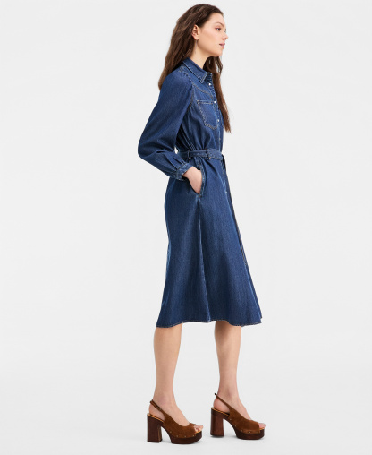 Levi's Premium Women's Point Collar Long-Sleeve Dress - Celestial