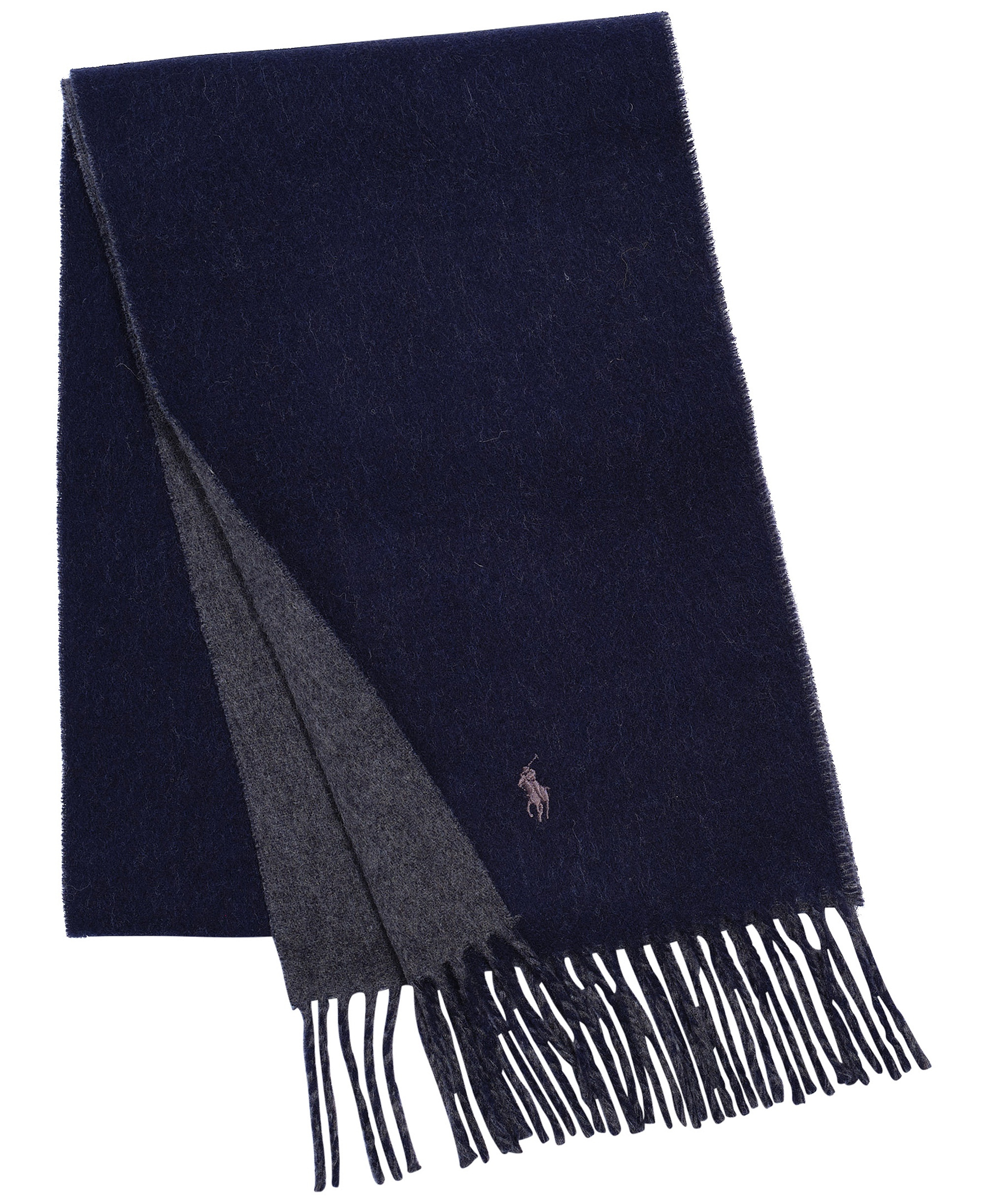 Polo Ralph Lauren Men's Classic Wool Blend Reversible Scarf - Navy/Charcoal